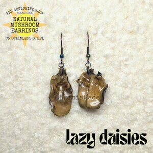Lazy Daisies Natural Mushroom Earrings